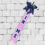 Pin Me "Glitter" - neonrosa/graublau
